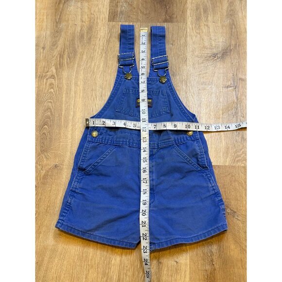 Vintage 90s Osh Kosh B' Gosh Blue Denim Unisex Childrens Short Overalls Size 5 - Picture 6 of 8
